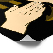 Gehörloses Gehörverständnis der Hand Gesture 12 Poster (Ecke)