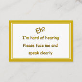 Gehörlosigkeit Visitenkarte (Rückseite)