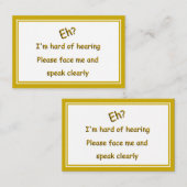 Gehörlosigkeit Visitenkarte (Vorne/Hinten)
