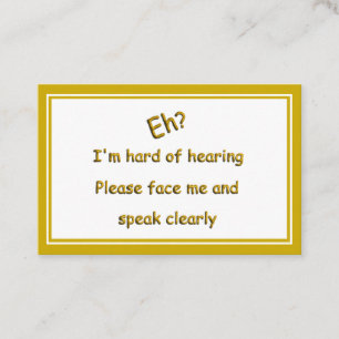 Gehörlosigkeit Visitenkarte