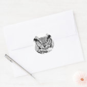 Gehörnte Eule Runder Aufkleber (Umschlag)