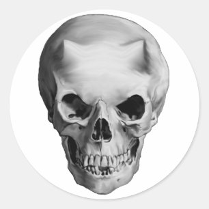 Gehörnter Dämon-Schädel Goth schlechter Hallowe Runder Aufkleber