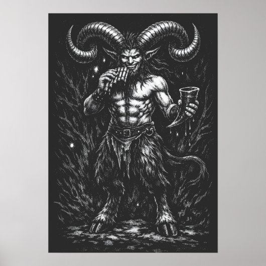 Gehörnter Winter Satyr — von BurnsInHell Poster (Vorne)