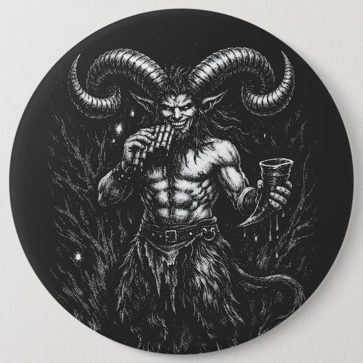Gehörnter Wintersatyr — von BurnsInHell Button (Vorderseite)