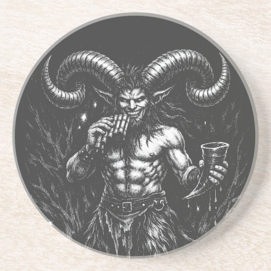 Gehörnter Wintersatyr — von BurnsInHell Getränkeuntersetzer (Vorne)