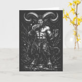 Gehörnter Wintersatyr — von BurnsInHell Karte (Gelbe Blume)