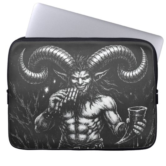 Gehörnter Wintersatyr — von BurnsInHell Laptopschutzhülle (Vorderseite)