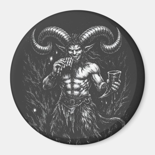Gehörnter Wintersatyr — von BurnsInHell Magnet (Vorne)