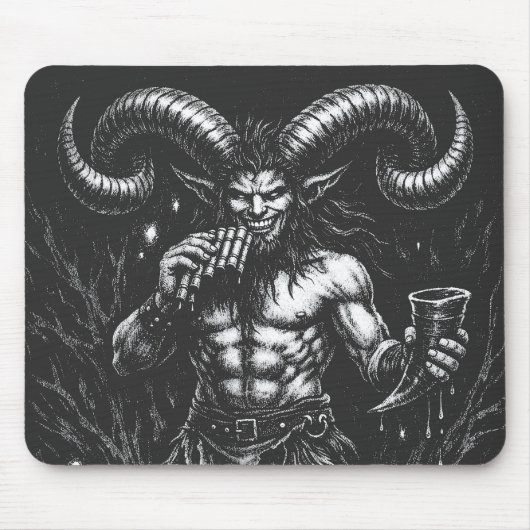 Gehörnter Wintersatyr — von BurnsInHell Mousepad (Vorne)