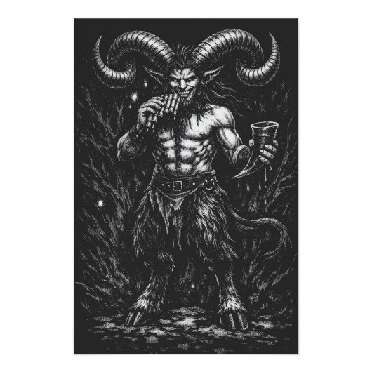 Gehörnter Wintersatyr — von BurnsInHell Poster (Vorderseite)