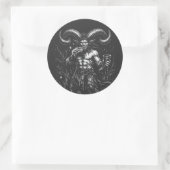 Gehörnter Wintersatyr — von BurnsInHell Runder Aufkleber (Tasche)