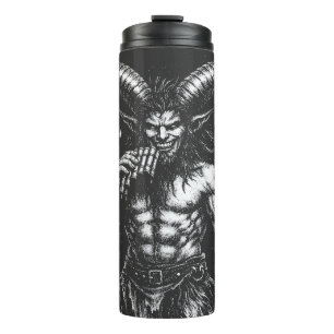 Gehörnter Wintersatyr — von BurnsInHell Thermosbecher