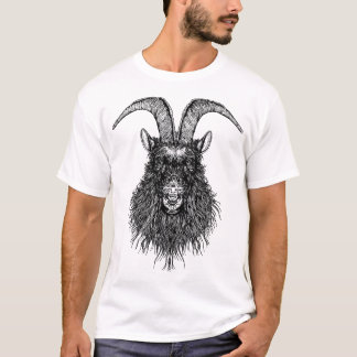 Gehörnter Ziegen-schwarze Schaf-Kopf T-Shirt