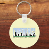 Gehorsam: Hebe es, fange es, spucke es, sang es. Schlüsselanhänger (Vorderseite)