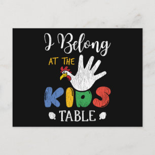 Gehört zum Kid Table passend zu Thanksgiving Kinde Postkarte