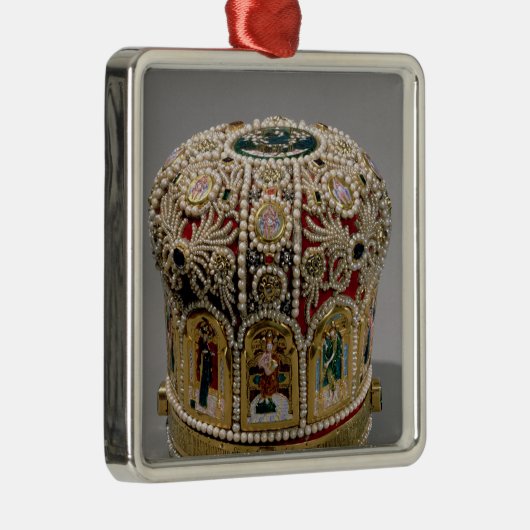 Gehrungsfugekronen-Set mit Perlen und wertvolles Silbernes Ornament (Rechts)