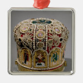 Gehrungsfugekronen-Set mit Perlen und wertvolles Silbernes Ornament (Vorne)