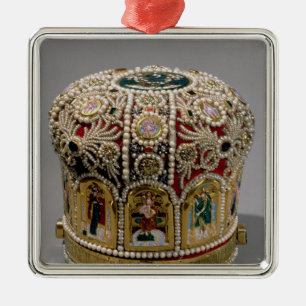 Gehrungsfugekronen-Set mit Perlen und wertvolles Silbernes Ornament