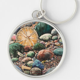 GEHT AUS! SEASCAPE Handgemalt ORIGINAL ART Schlüsselanhänger