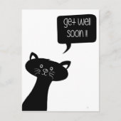 Geht es bald gut! Niedliche Black Cat Postkarte (Vorderseite)