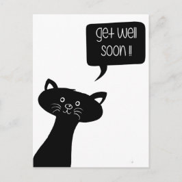 Geht es bald gut! Niedliche Black Cat Postkarte