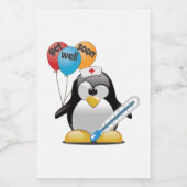 Geht es bald gut. Pinguin Nurse. Lebensmitteletikett (Einzelnes Label)