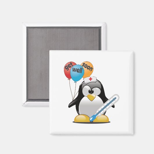 Geht es bald gut. Pinguin Nurse. Magnet (Vorderseite/Rückseite)