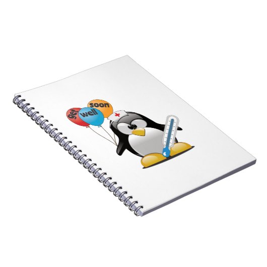 Geht es bald gut. Pinguin Nurse. Notizblock (Rechte Seite)