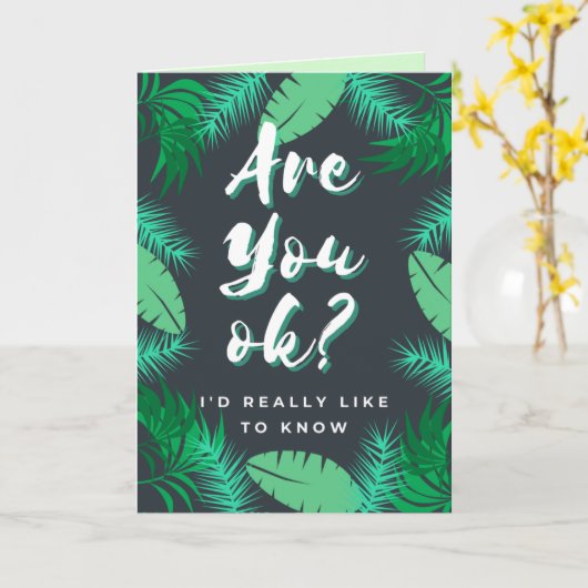 Geht es dir gut? Denken Karte (Gelbe Blume)