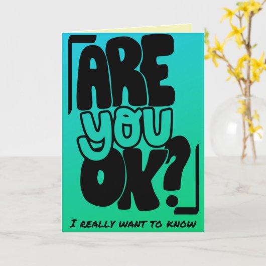 Geht es dir gut? Denken Karte (Gelbe Blume)