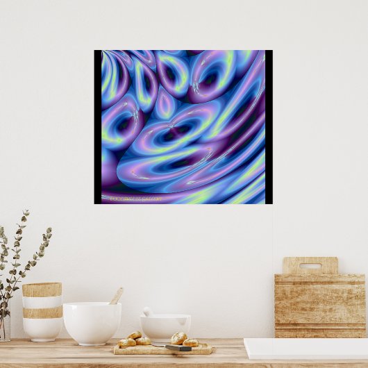 GEHT MIT DEM FLUSS!!! (Blau) Poster (Küche)