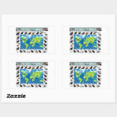 Geier der Weltkarte Rechteckiger Aufkleber (Blatt)