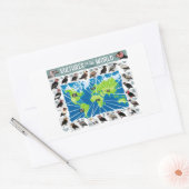 Geier der Weltkarte Rechteckiger Aufkleber (Umschlag)