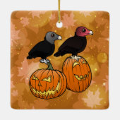 Geier feiern Halloween! Keramikornament (Rückseite)