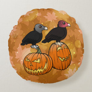 Geier feiern Halloween! Rundes Kissen