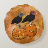 Geier feiern Halloween! Rundes Kissen (Rückseite)