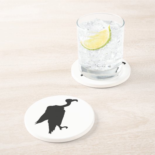 Geier-Silhouette Sandstein Untersetzer (Seite)