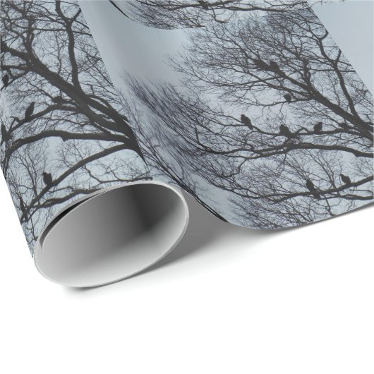 Geierfahndung im Winterbaum Geschenkpapier (Rolleneckpunkt)