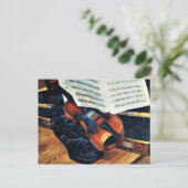 Geige, 1916 Gemälde von Petrov-Vodkin Postkarte (Stehend Vorderseite)