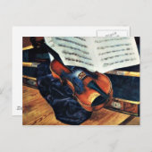 Geige, 1916 Gemälde von Petrov-Vodkin Postkarte (Vorne/Hinten)