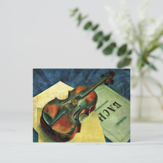 Geige, 1921 Gemälde von Kuzma Petrov-Vodkin Postkarte (Stehend Vorderseite)