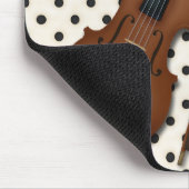 Geige auf Black & Ivory Polka Dots Custom (Blau) Mousepad (Ecke)