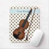 Geige auf Black & Ivory Polka Dots Custom (Blau) Mousepad (Mit Mouse)