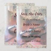 Geige auf Credenza Save The Date (Vorne/Hinten)