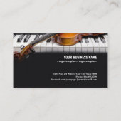 Geige auf den Tasten digitales Klavier Visitenkarte (Rückseite)