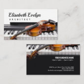 Geige auf den Tasten digitales Klavier Visitenkarte (Vorne/Hinten)