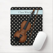 Geige auf Elfenbein & Schwarzen Polka Dots Custom Mousepad (Mit Mouse)