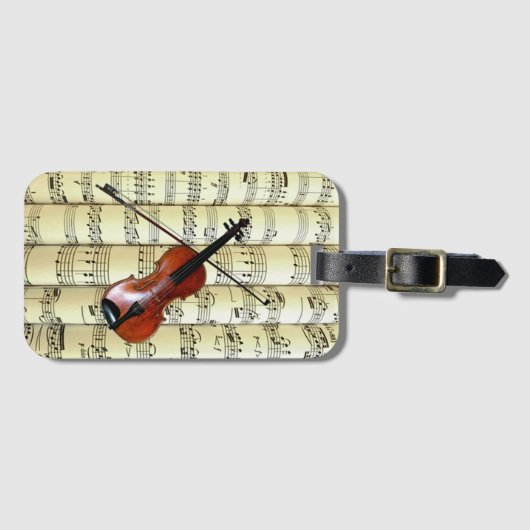 Geige auf Walzblechen ~ Gepäckanhänger (Vorderseite (Horizontal))