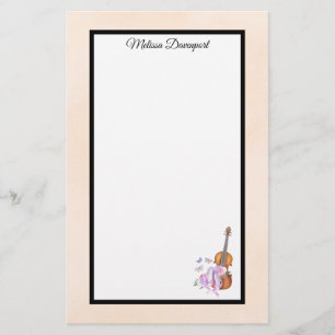 Geige, Ballettschuhe, Blume und Schmetterlinge Briefpapier