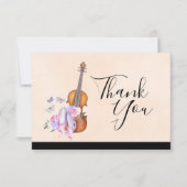 Geige, Ballettschuhe, Blume und Schmetterlinge Einladung (Vorderseite)